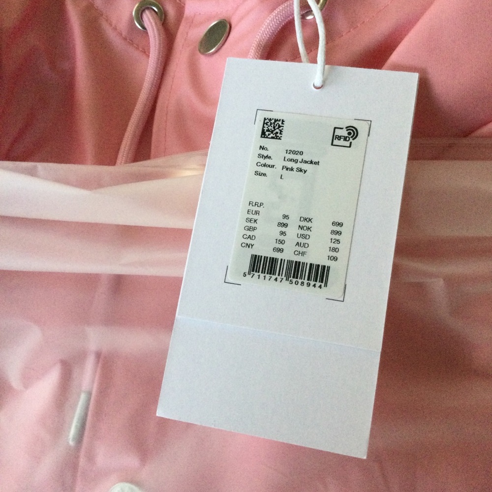 RAINS Pink Raincoat NWT - Picture 8 of 8